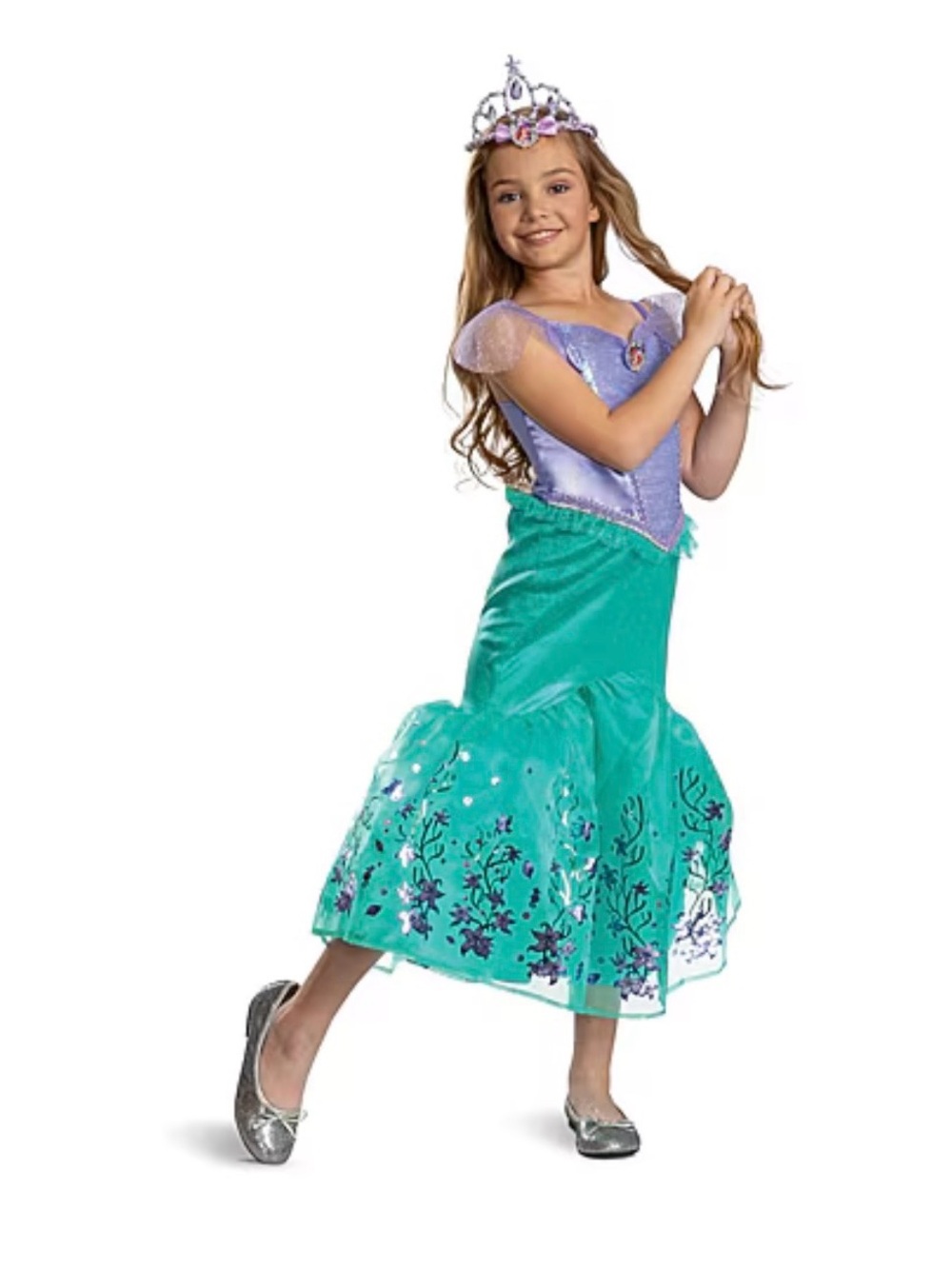 Disney Collection Halloween Ariel Costume Tiara Ariel Princess Dress Up Deluxe S